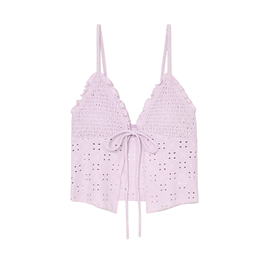 - (W) Glowny Tankini Swim Top Pale Lilac