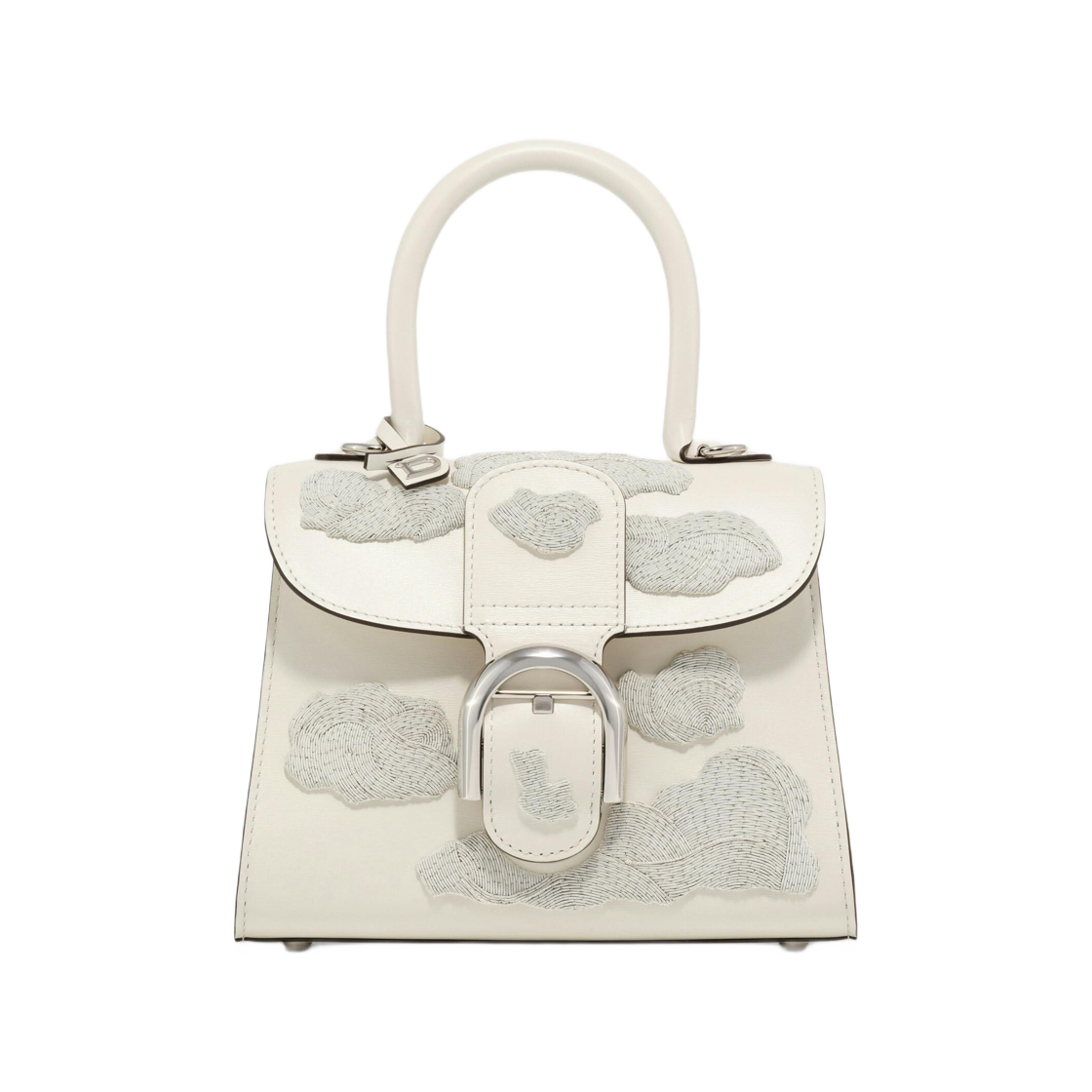 델보 브리앙 미니 뉘아주 브로더리스 까느띠유 박스 카프 아이보리(Delvaux Brillant Mini Nuages Broderies Cannetille Box Calf Ivory)