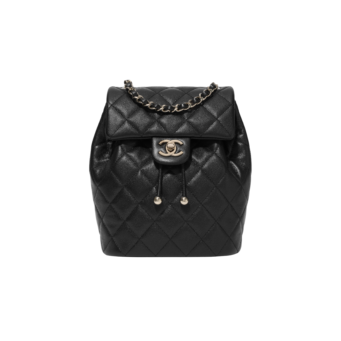 AS4058-B10876-94305 Chanel Backpack Shiny Grained Calfskin & Gold Black