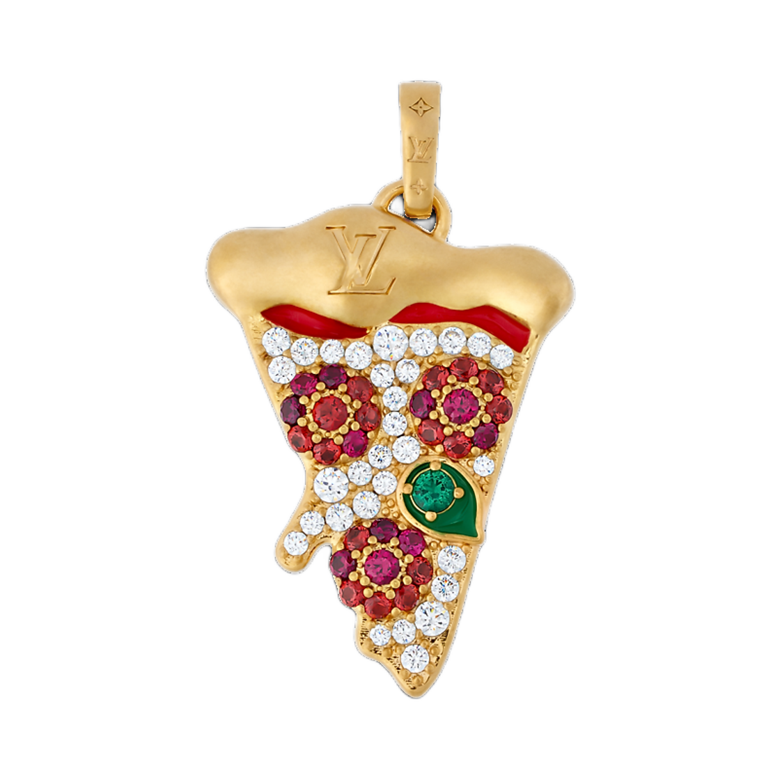 M03128 Louis Vuitton LV Pizza Medium Charm Gold