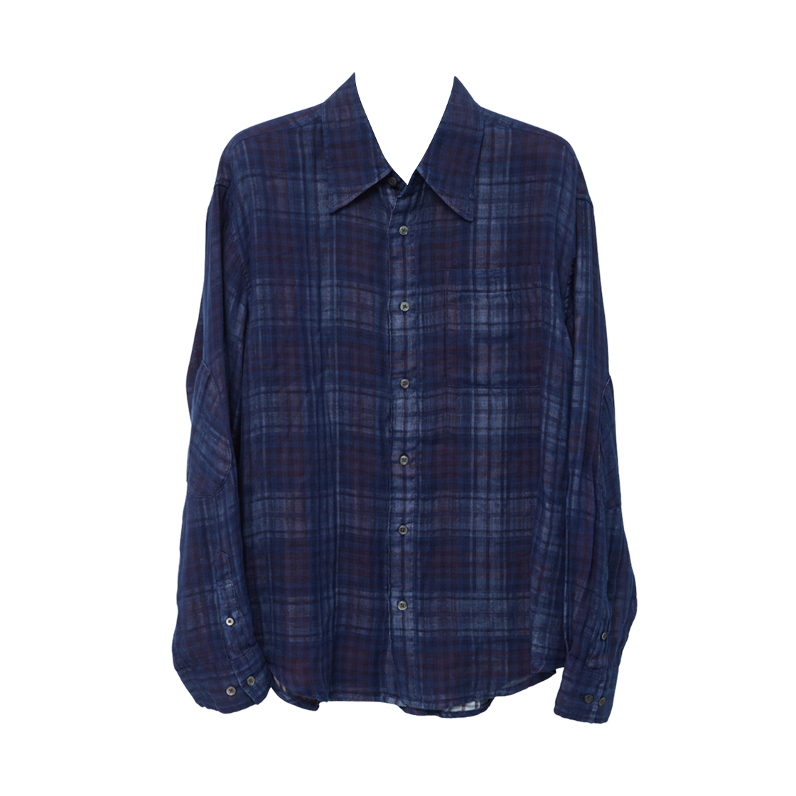 해칭룸 아카이브 셔츠 V2 쉐도우 체크 리넨 블루(Hatchingroom Archive Shirt V2 Shadow Check Linen Blue)