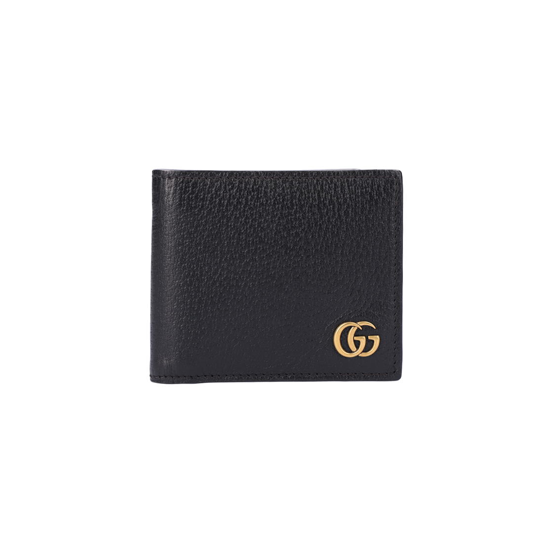 ITPTGNI3FTL9 [A등급] Gucci Vintage GG Marmont Leather Bifold Wallet Black Gold