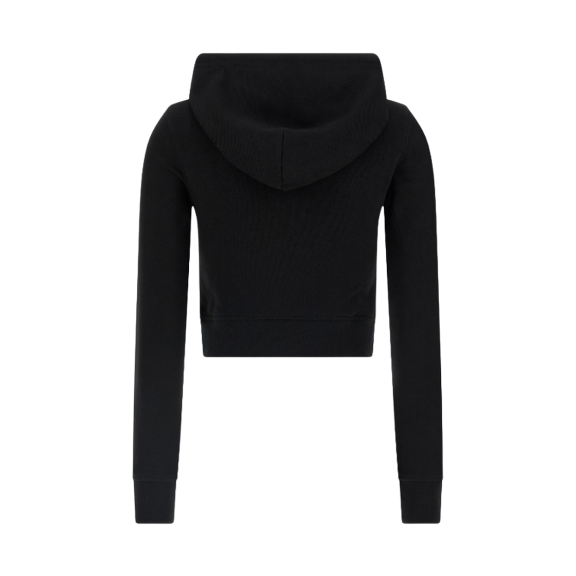 (W) 디젤 F-슬리미-후드-Od 컷 아웃 로고 크롭 후드 블랙 레드((W) Diesel F-Slimmy-Hood-Od Cropped Hoodie with Cut-Out Logo Black Red) - 2