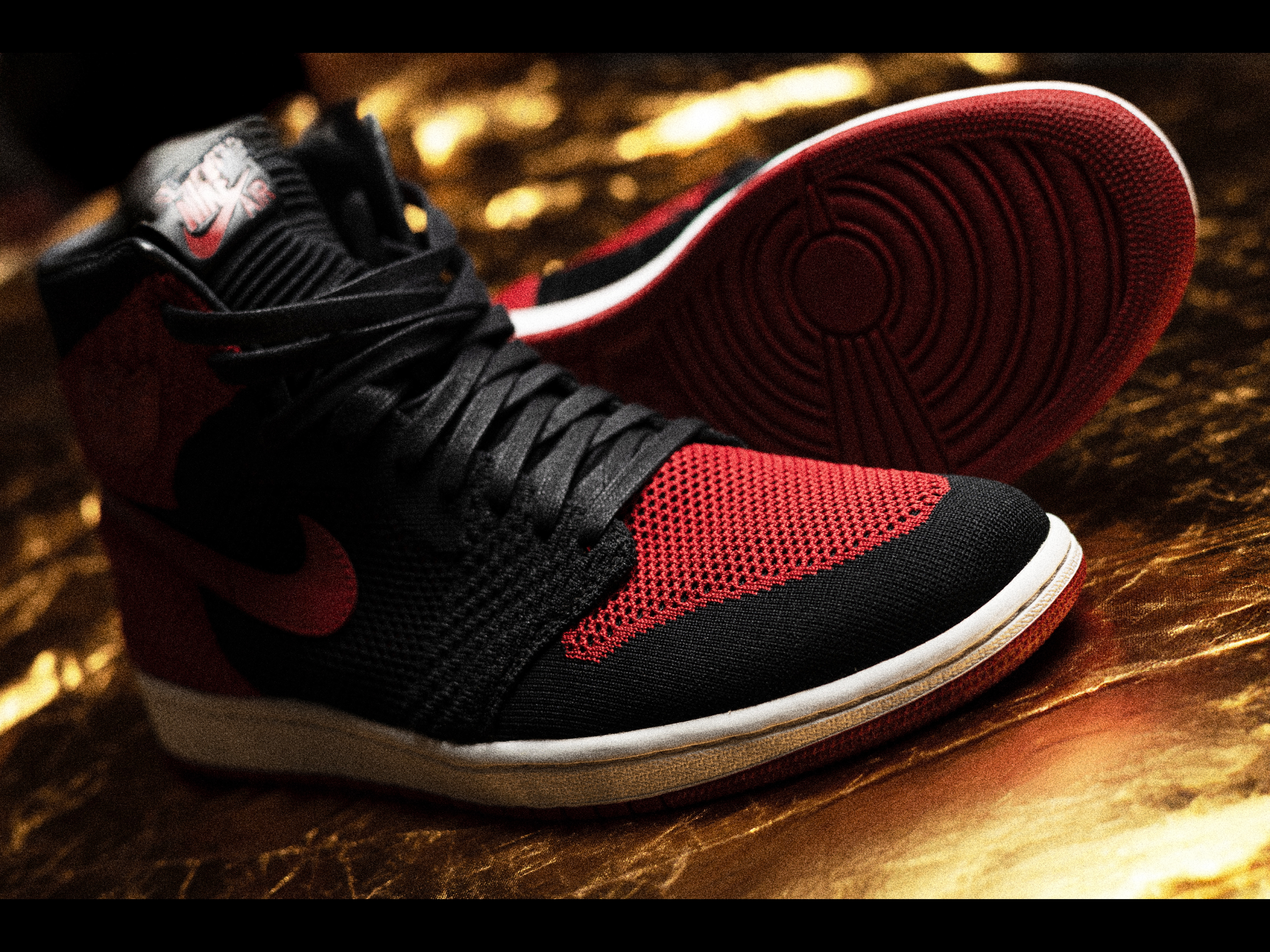 Jordan 1 Retro High Flyknit Bred 착용 스타일
