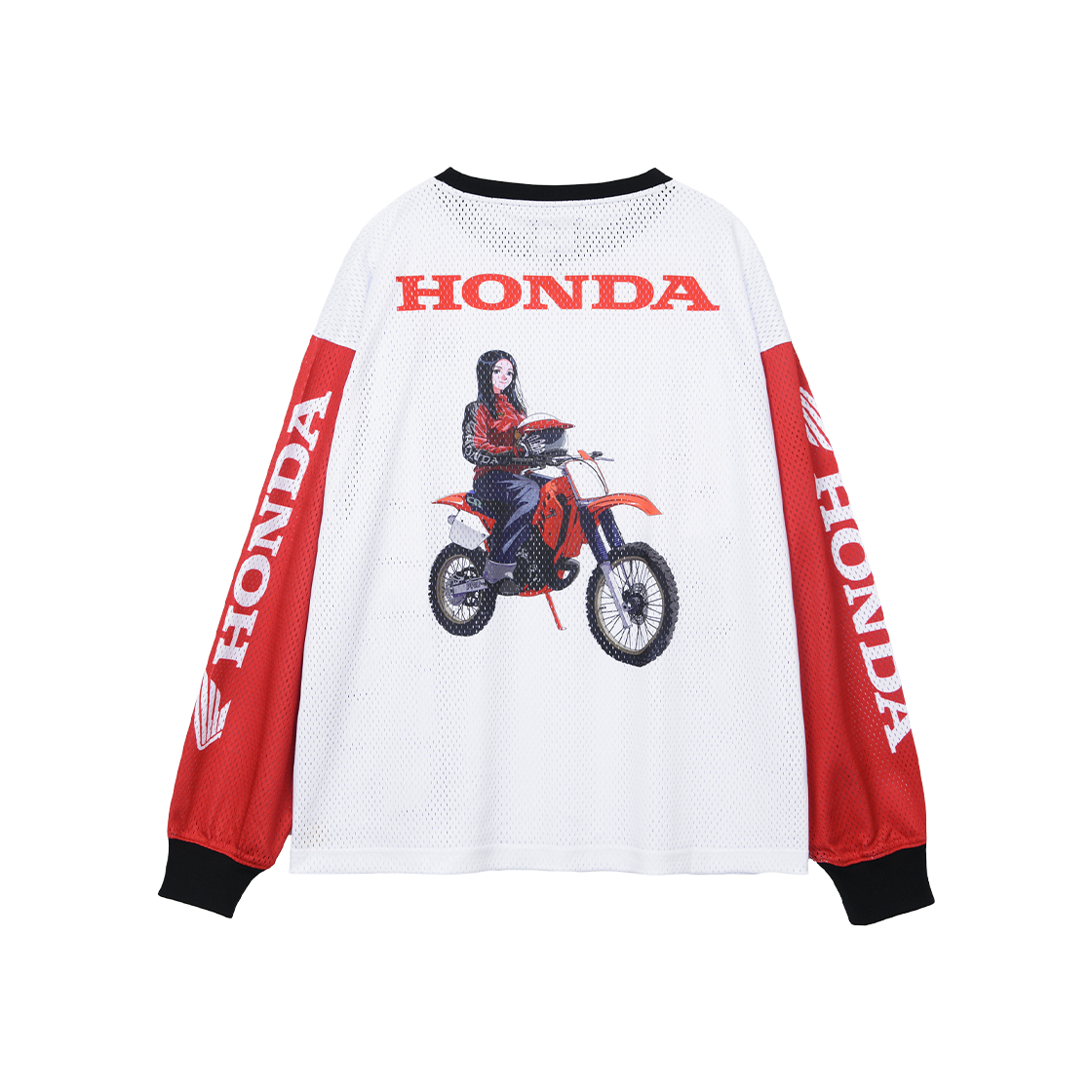 [KREAM 단독] 혼다 X 나무13 CR 250 메쉬 롱 슬리브 화이트([KREAM 단독] Honda x Tree13 CR 250 Mesh Long Sleeve White)
