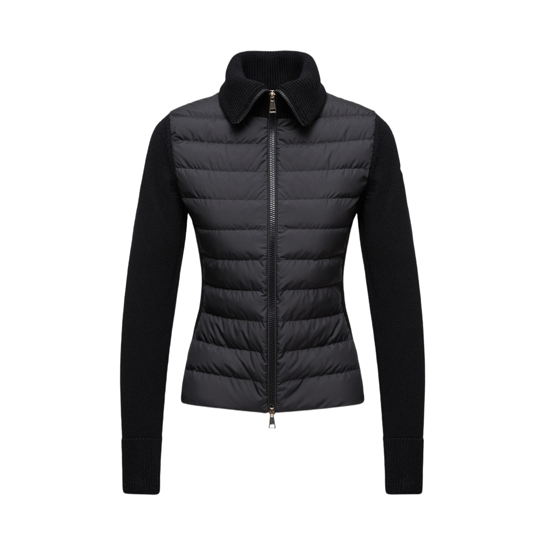 (W) 몽클레르 패딩 울 집업 가디건 블랙 - 25FW((W) Moncler Padded Wool Zip Up Cardigan Black - 25FW)