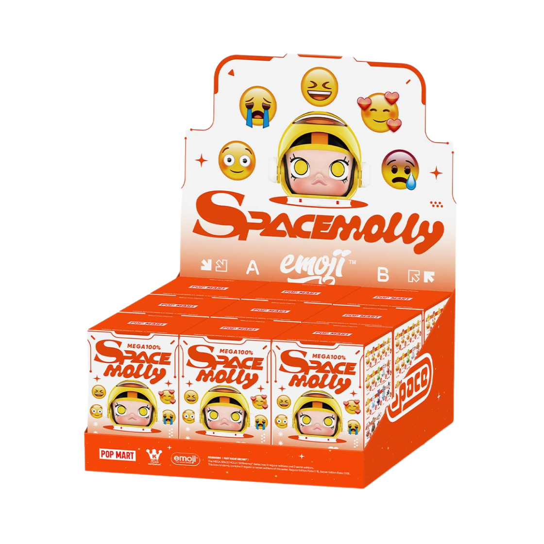 - Pop Mart Mega Space Molly 100% × Emoji Series Sealed Case (9 Blind Boxes)