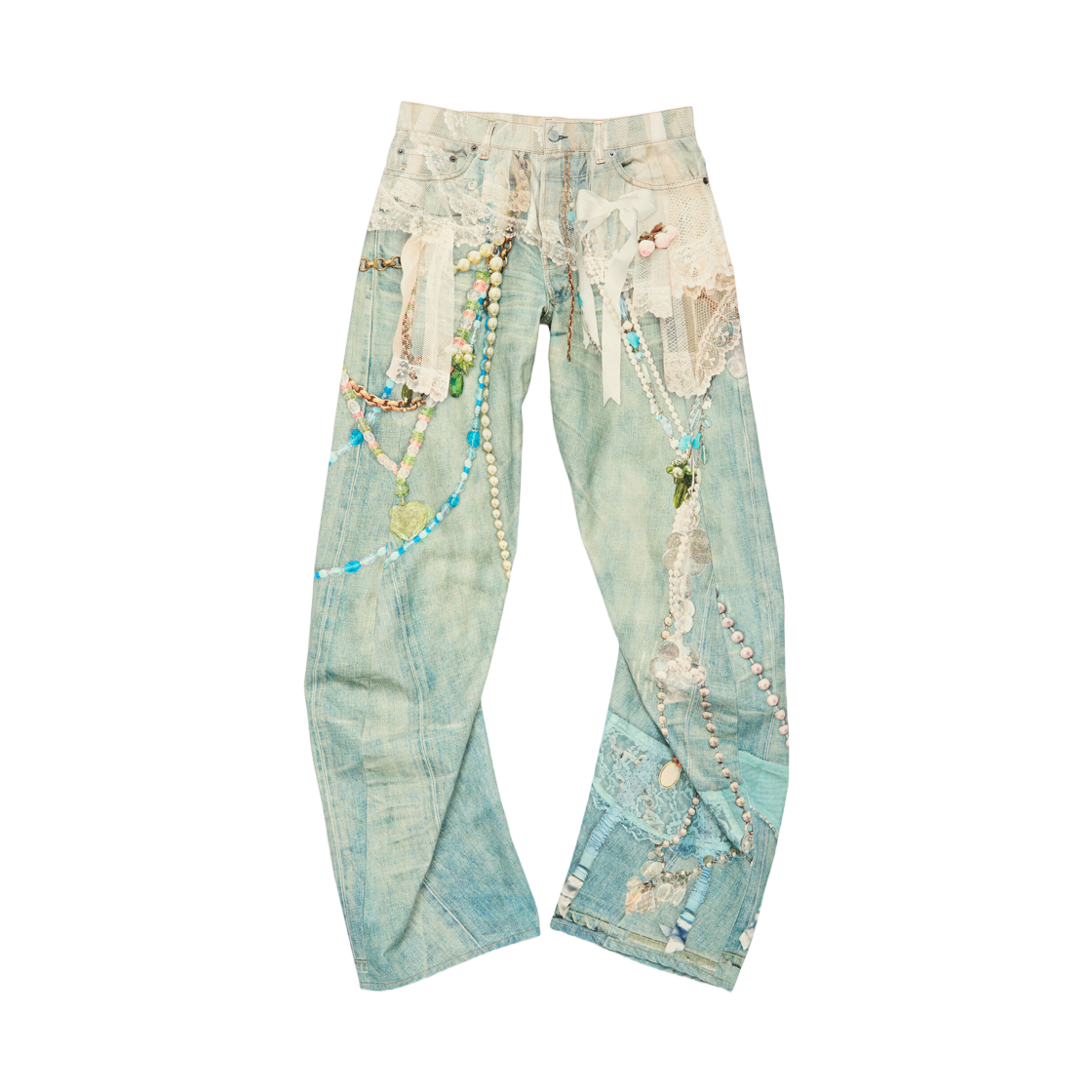 BK0702-AET Acne Studios Relaxed Fit Jeans 2006 White Green