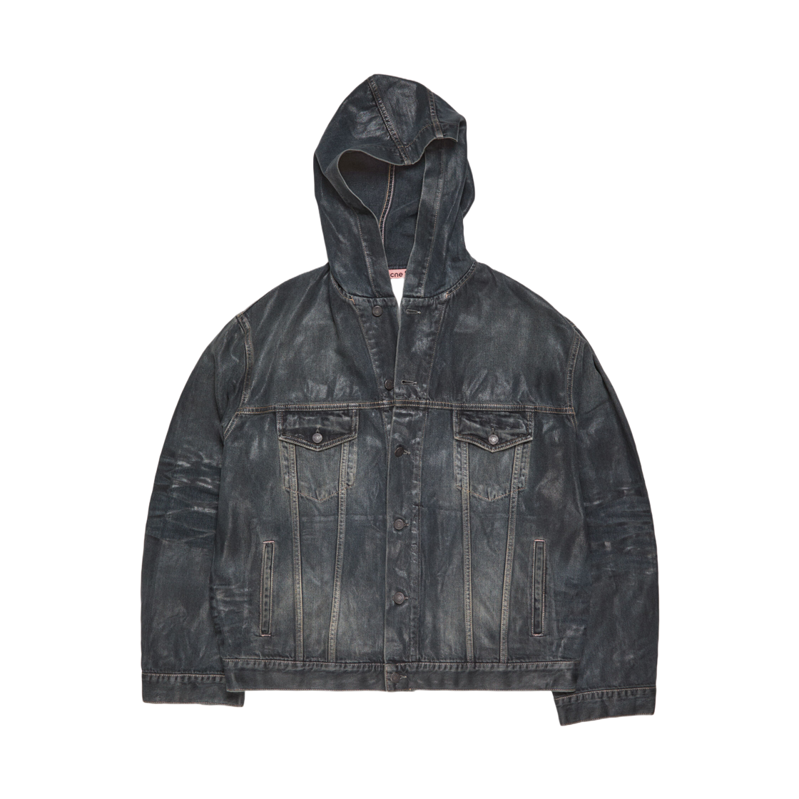 C90197-900 Acne Studios Denim Jacket with Hood Black