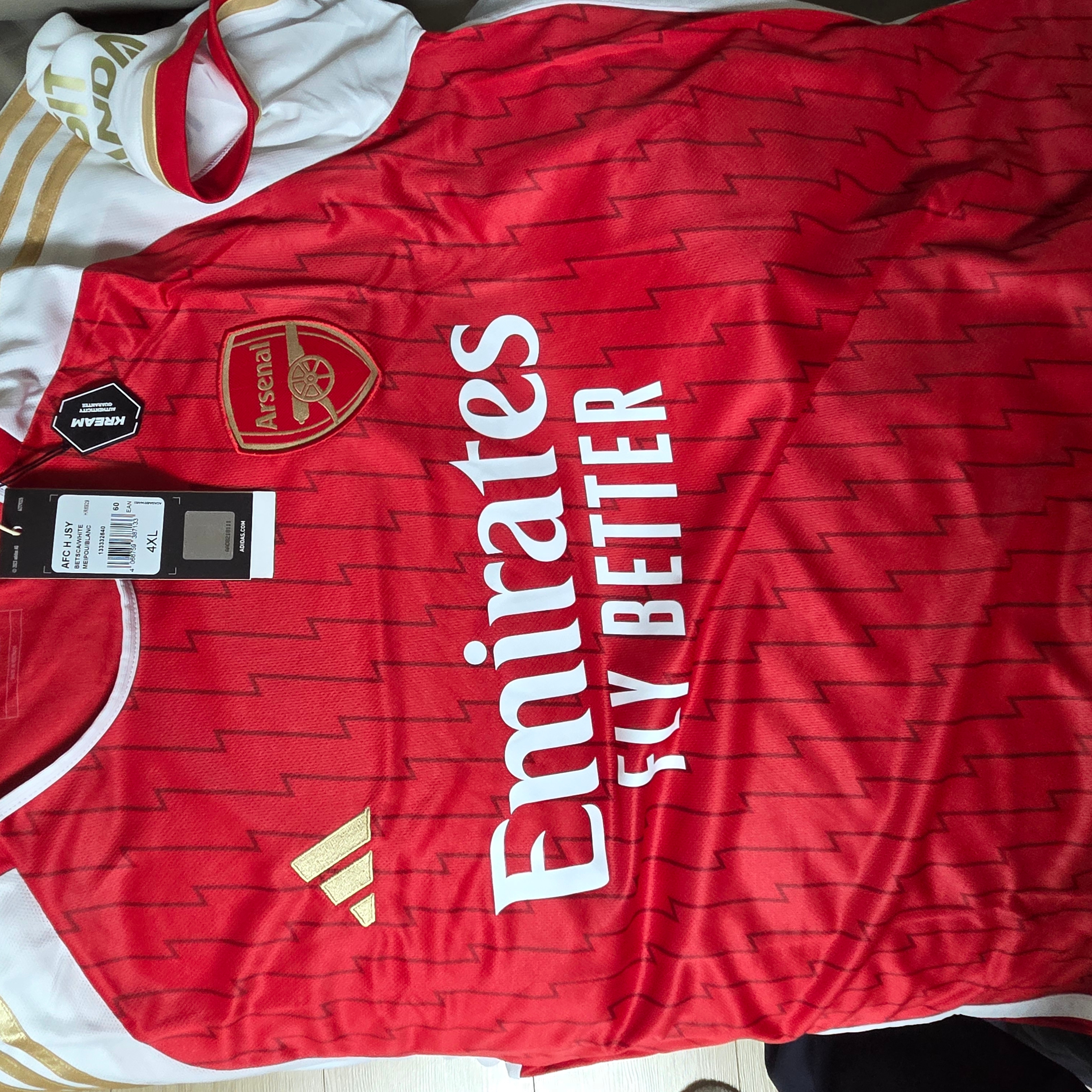 Adidas Arsenal 2023/24 Home Jersey Better Scarlet White - KR Sizing (Non Marking Ver.) 착용 스타일