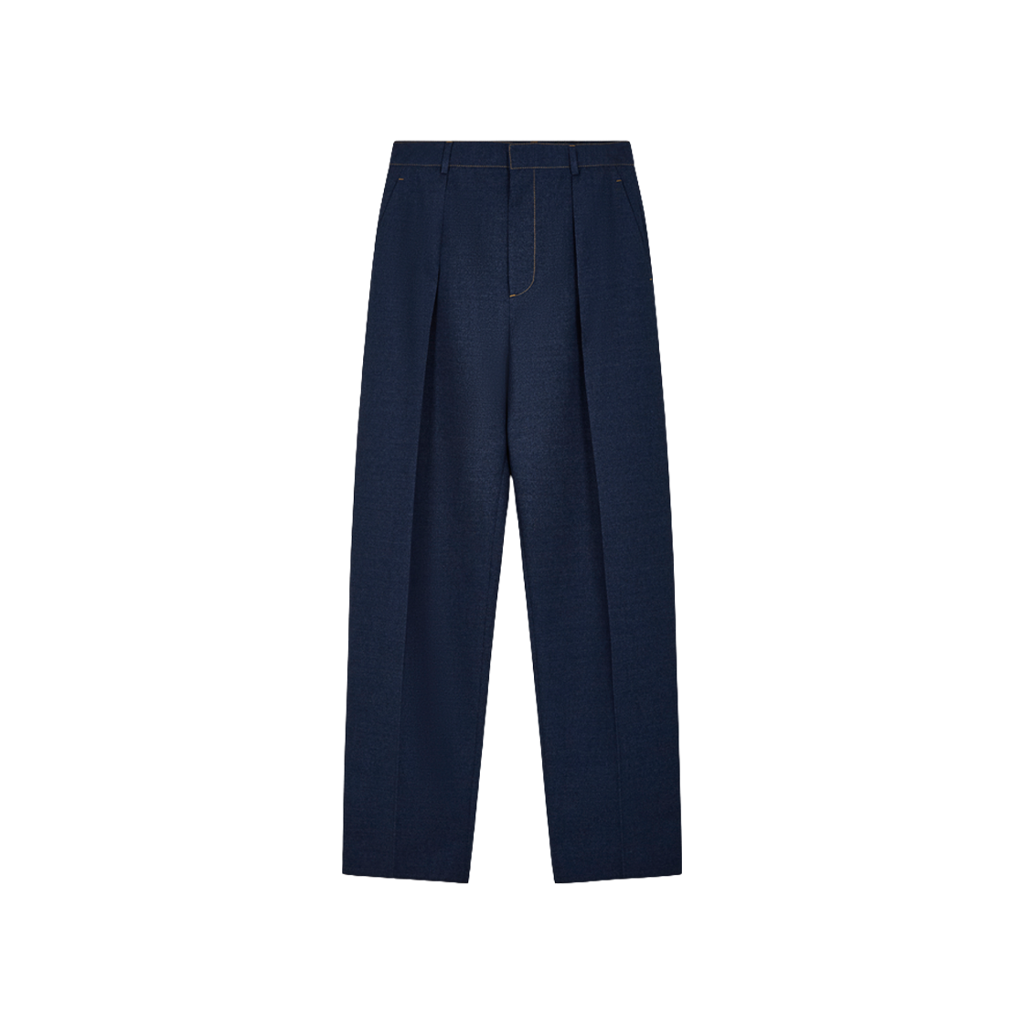 (W) 보테가 베네타 멜란지 울 트라우저 다크 인디고((W) Bottega Veneta Melange Wool Trousers Dark Indigo)