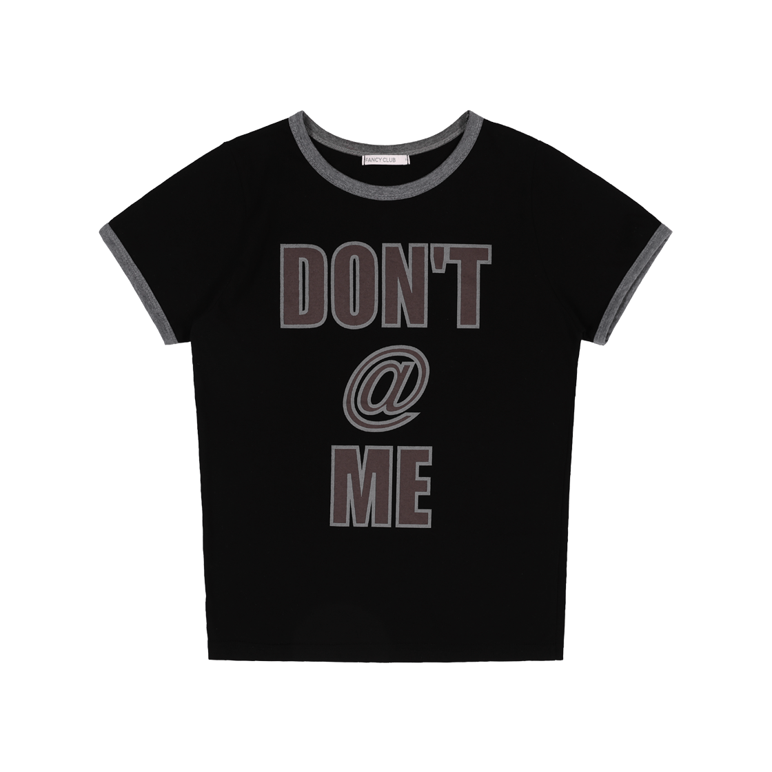 팬시클럽 돈앳미 링거 티셔츠 블랙