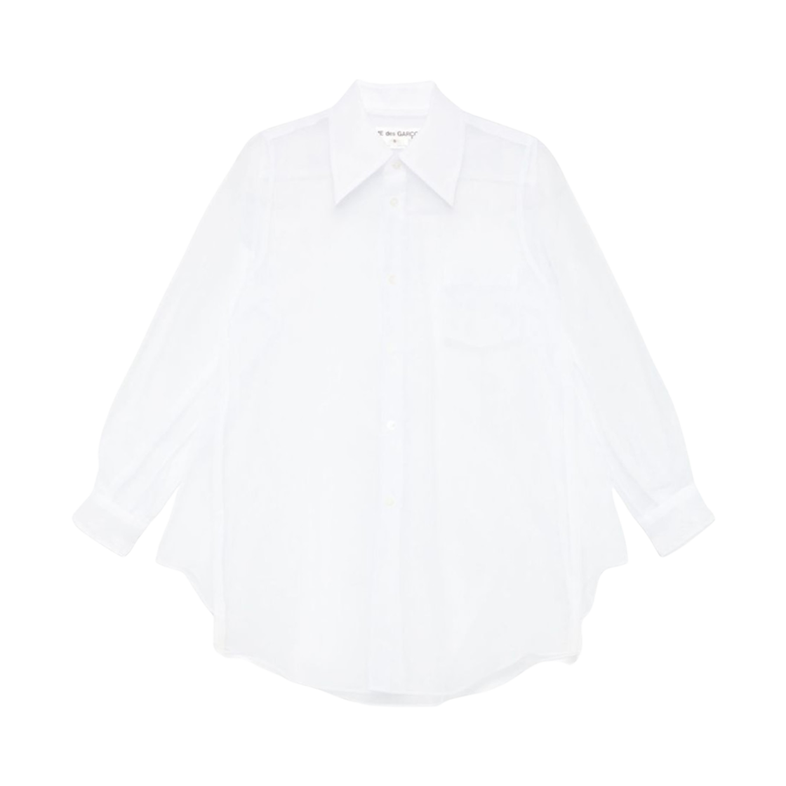 (W) 꼼데가르송 세미 시어 셔츠 화이트((W) Comme des Garcons Semi Sheer Shirt White)