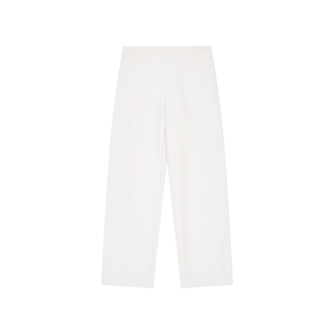 EW002793AF19259U1144 (W) Emporio Armani ASV Embossed Textured Jersey Palazzo Trousers Beige