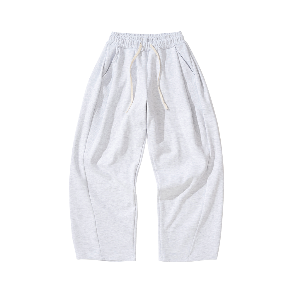 K25SSUP02MW Knitted Curved Training Pants Melange White
