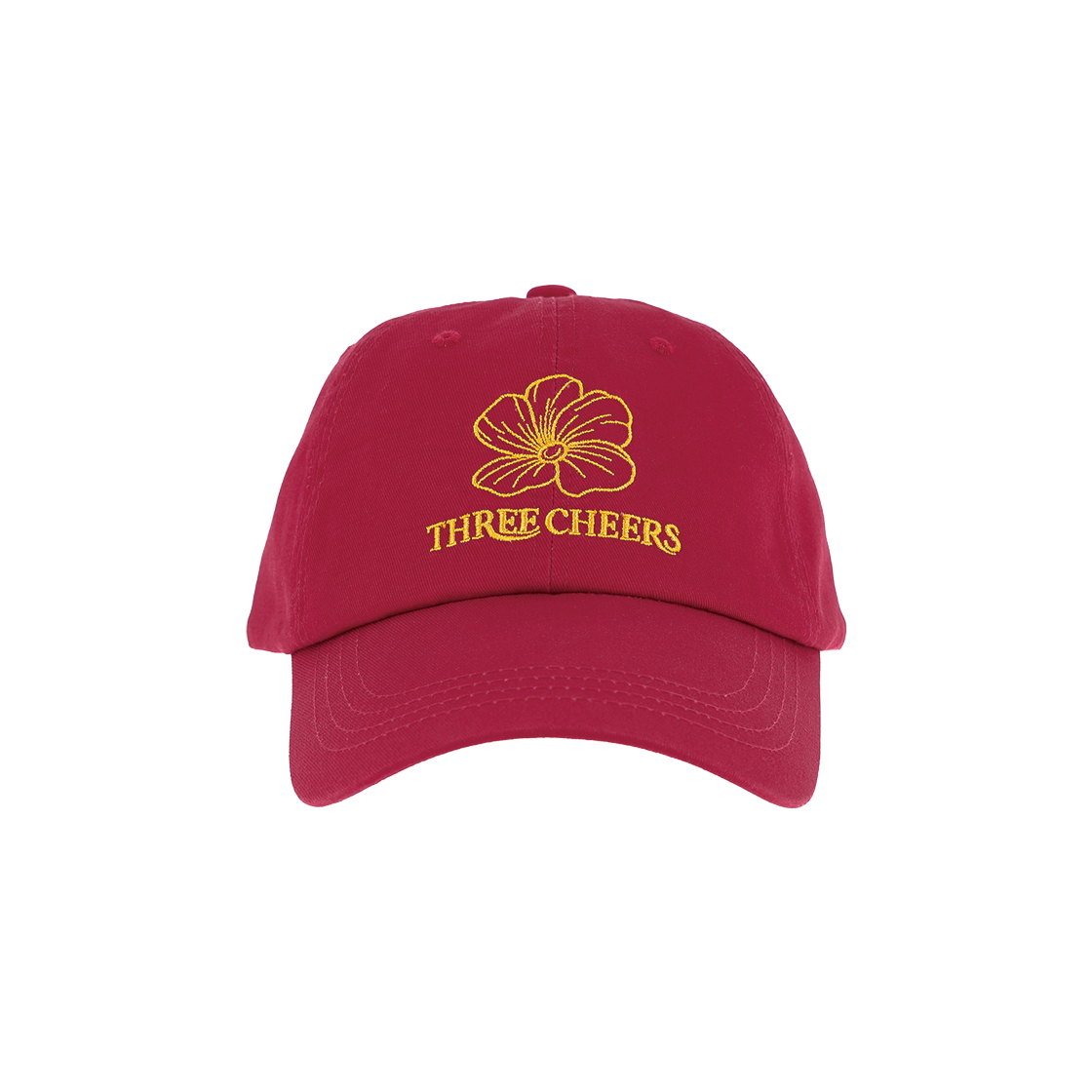 쓰리치얼스 플라워 로고 볼캡 레드