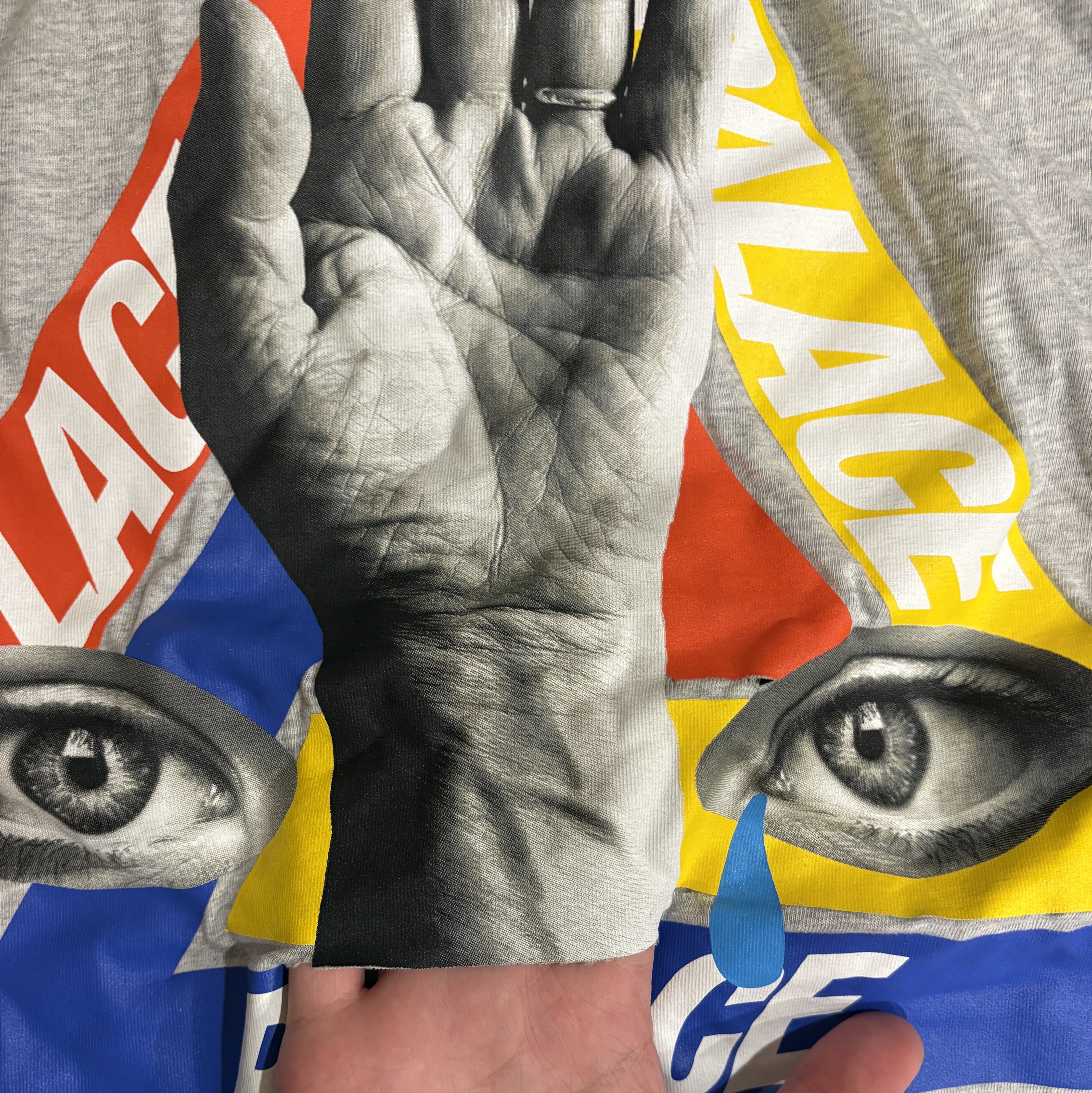 Palace x JCC+ T-Shirt Grey Marl - 25SS 착용 스타일