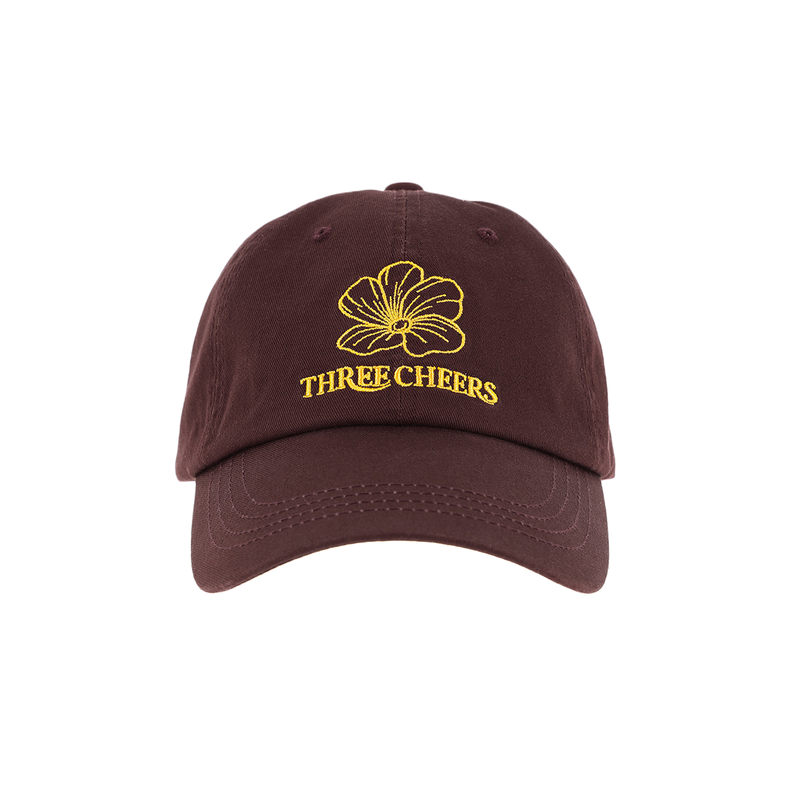 쓰리치얼스 플라워 로고 볼캡 브라운(Threecheers Flower Logo Ballcap Brown)