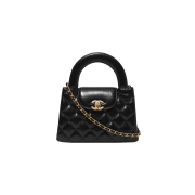 Chanel Mini Shopping Bag Shiny Aged Calfskin & Gold Black