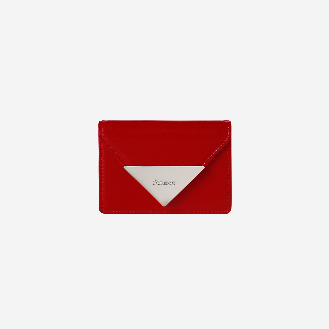FM2PK07CRF Fennec Crinkle Triangle Triple Wallet D Cherry Red