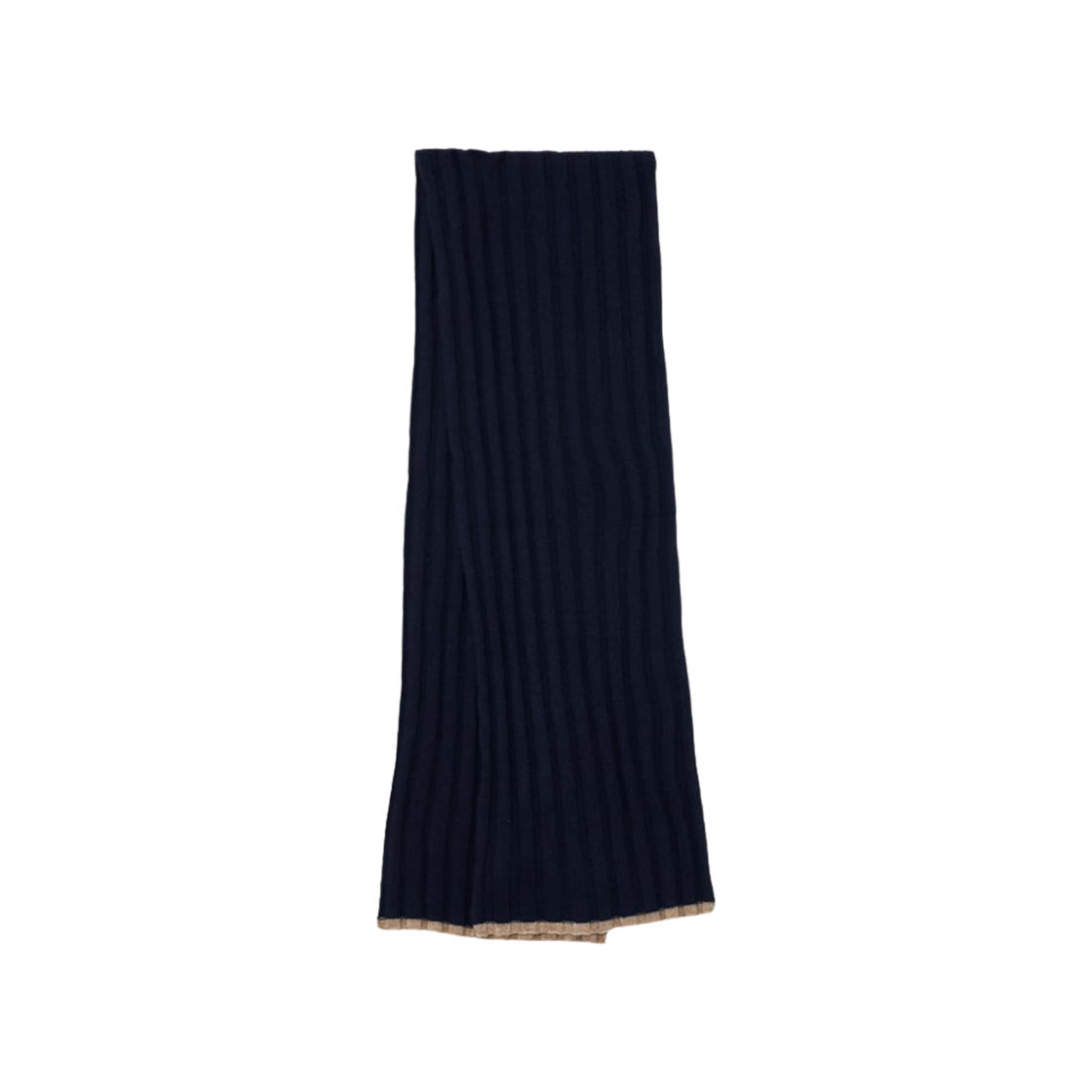 M2240819-CU715 Brunello Cucinelli Cashmere Rib Knit Scarf Navy Blue
