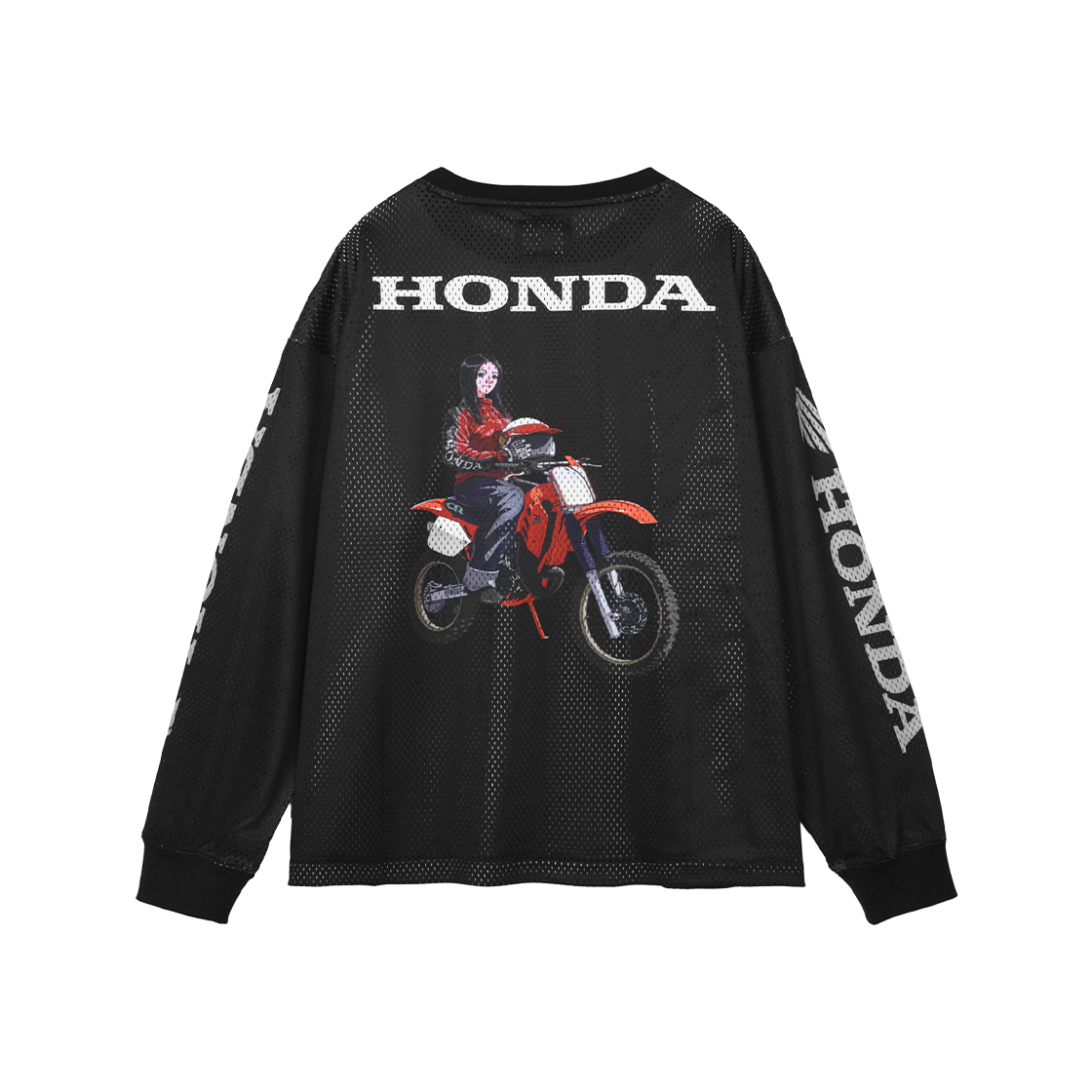 [KREAM 단독] 혼다 X 나무13 CR 250 메쉬 롱 슬리브 블랙([KREAM 단독] Honda x Tree13 CR 250 Mesh Long Sleeve Black)