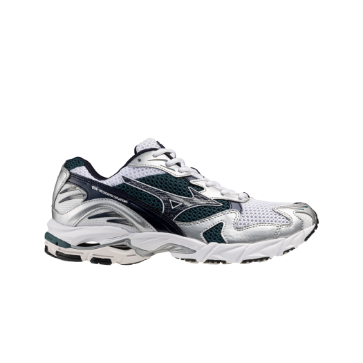 D1GA210415 Mizuno Wave Rider 10 White Baritone Blue Deep Teal