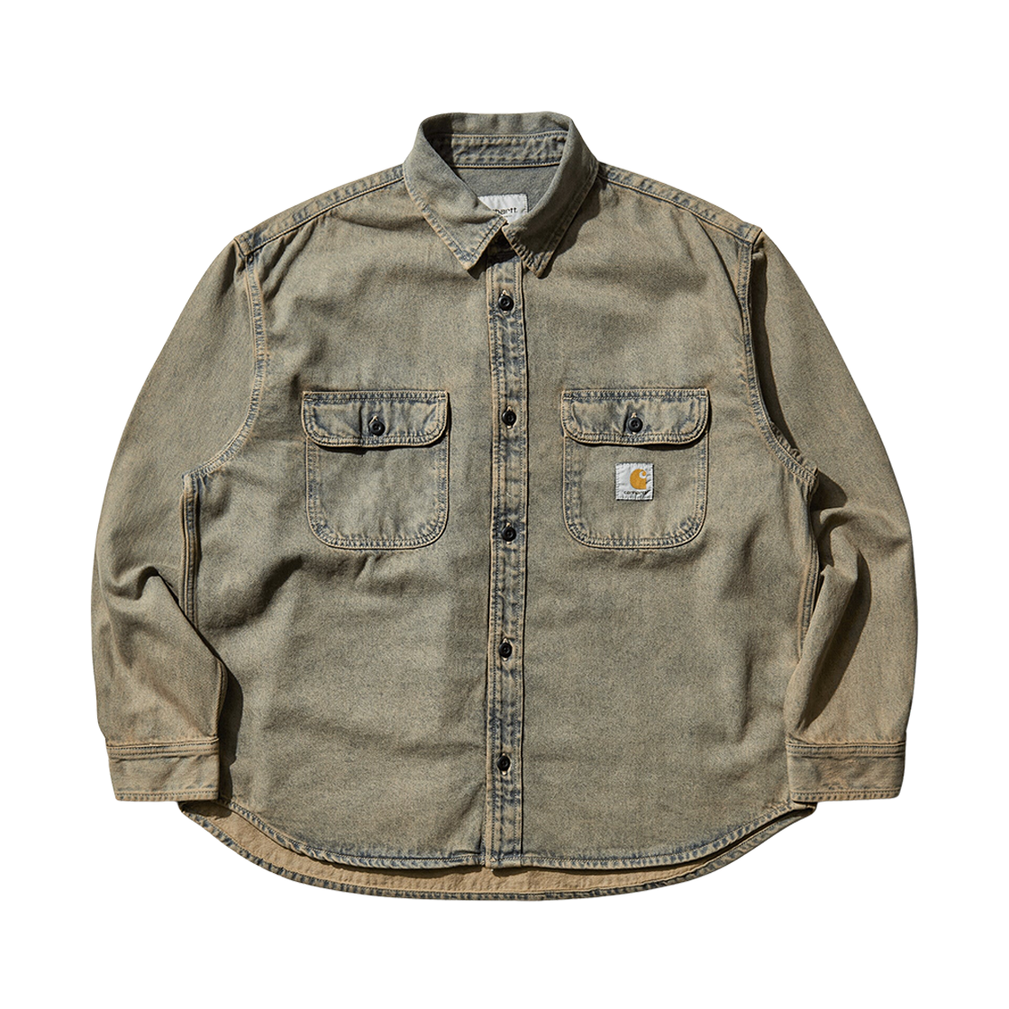 칼하트 WIP 티건 셔츠 자켓 블루 레더 가먼트 다이드(Carhartt WIP Tigan Shirt Jacket Blue Leather Garment Dyed)
