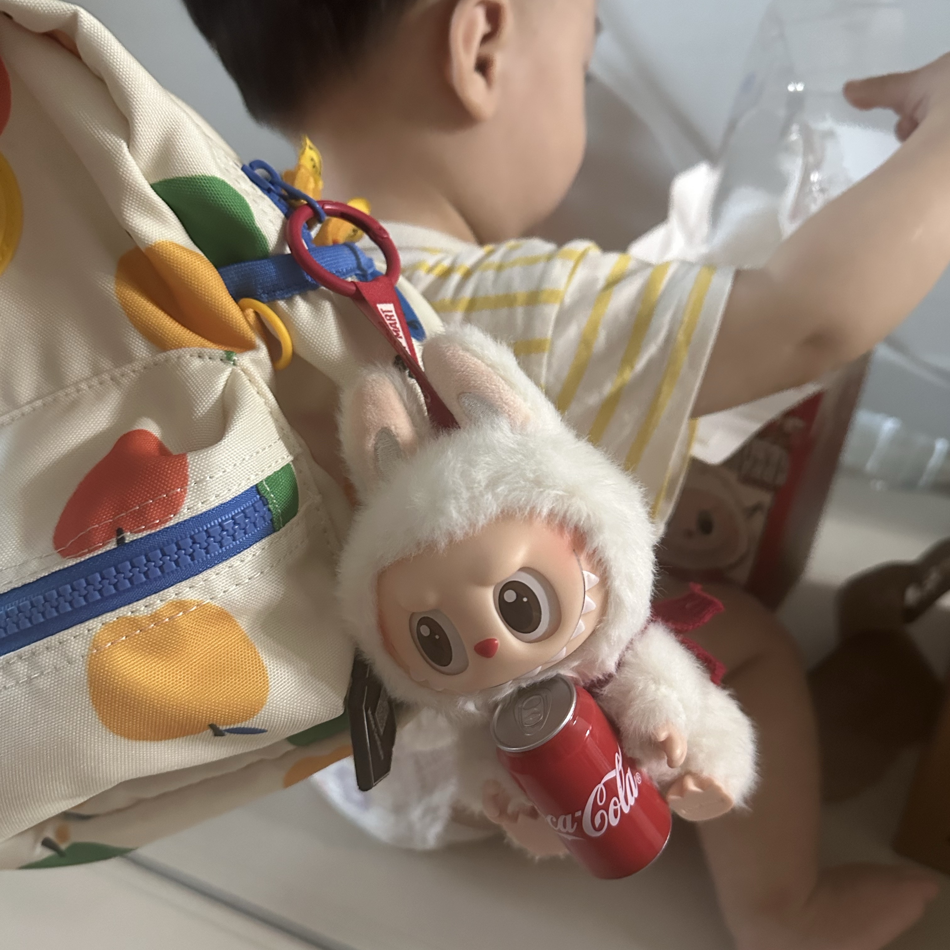 Pop Mart Labubu Coca Cola Series Happy Factor Keyring (Opened Case) 착용 스타일