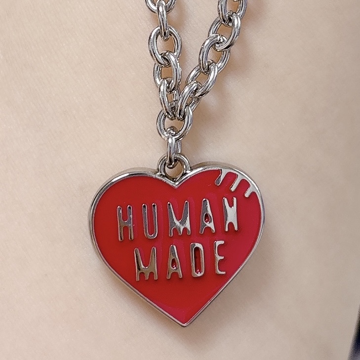 Human Made Heart Necklace Red 착용 스타일