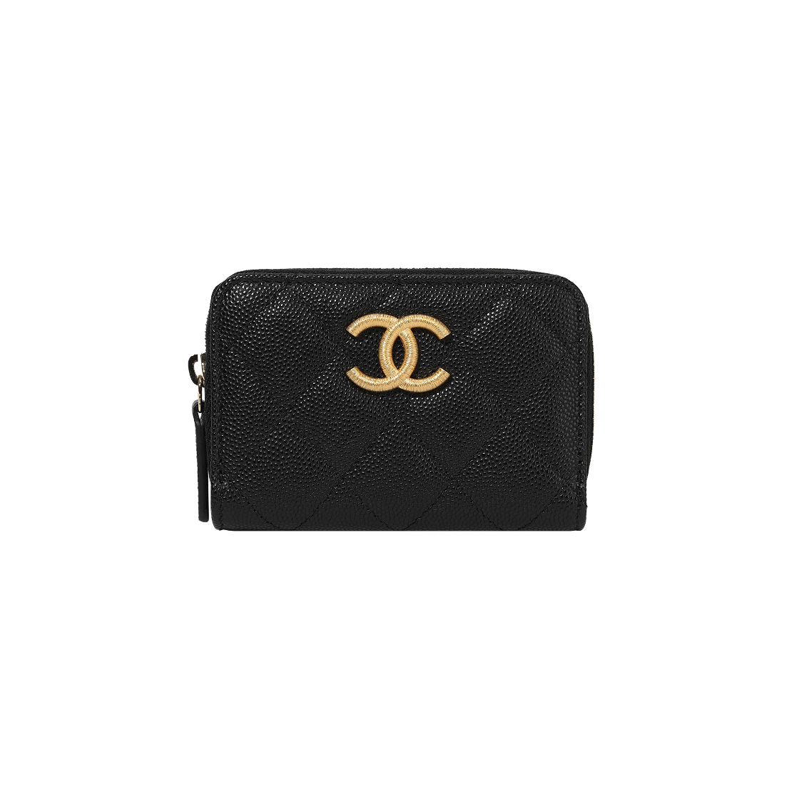 샤넬 지퍼 동전 지갑 샤이니 카프스킨 & 골드 메탈 블랙(Chanel Zipped Coin Purse Shiny Calfskin & Gold Black) - 1