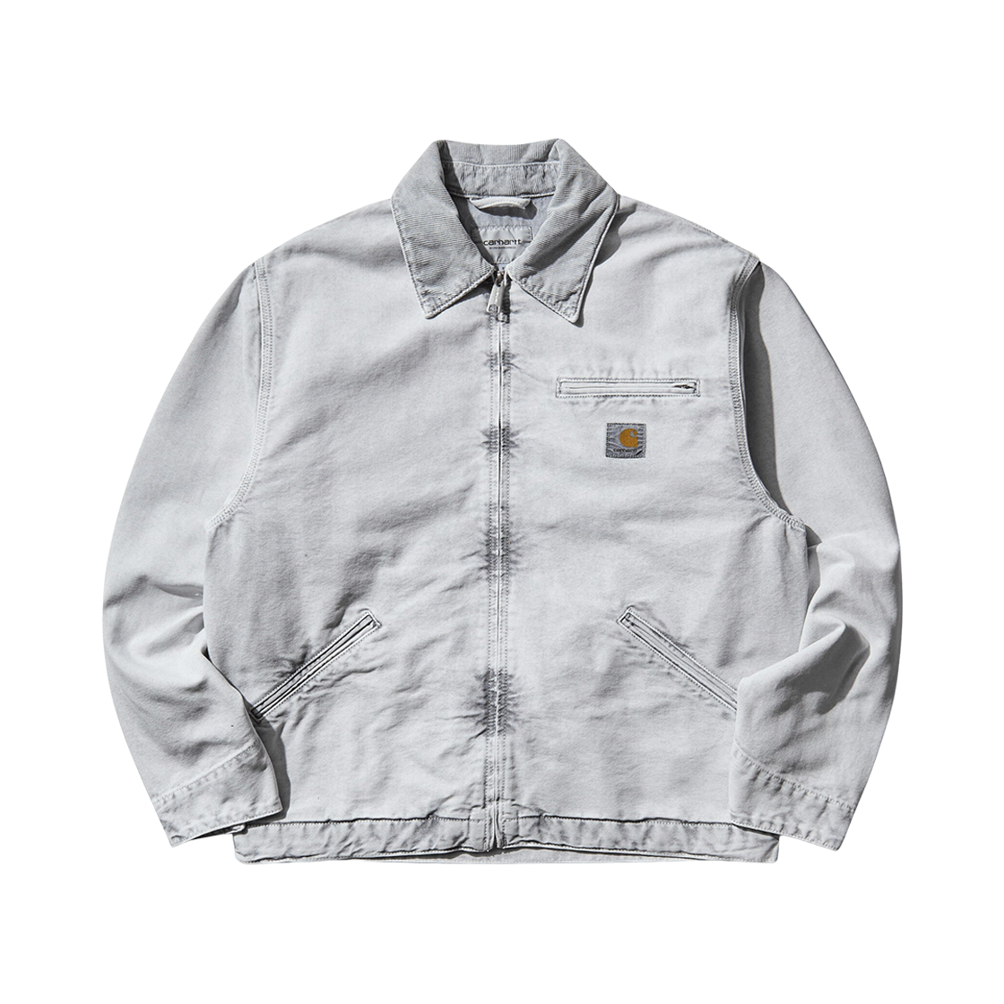 칼하트 WIP OG 디트로이트 디어본 캔버스 자켓 블랙 블랙 초크 워시(Carhartt WIP OG Detroit Dearborn Canvas Jacket Black Black Chalk Wash)