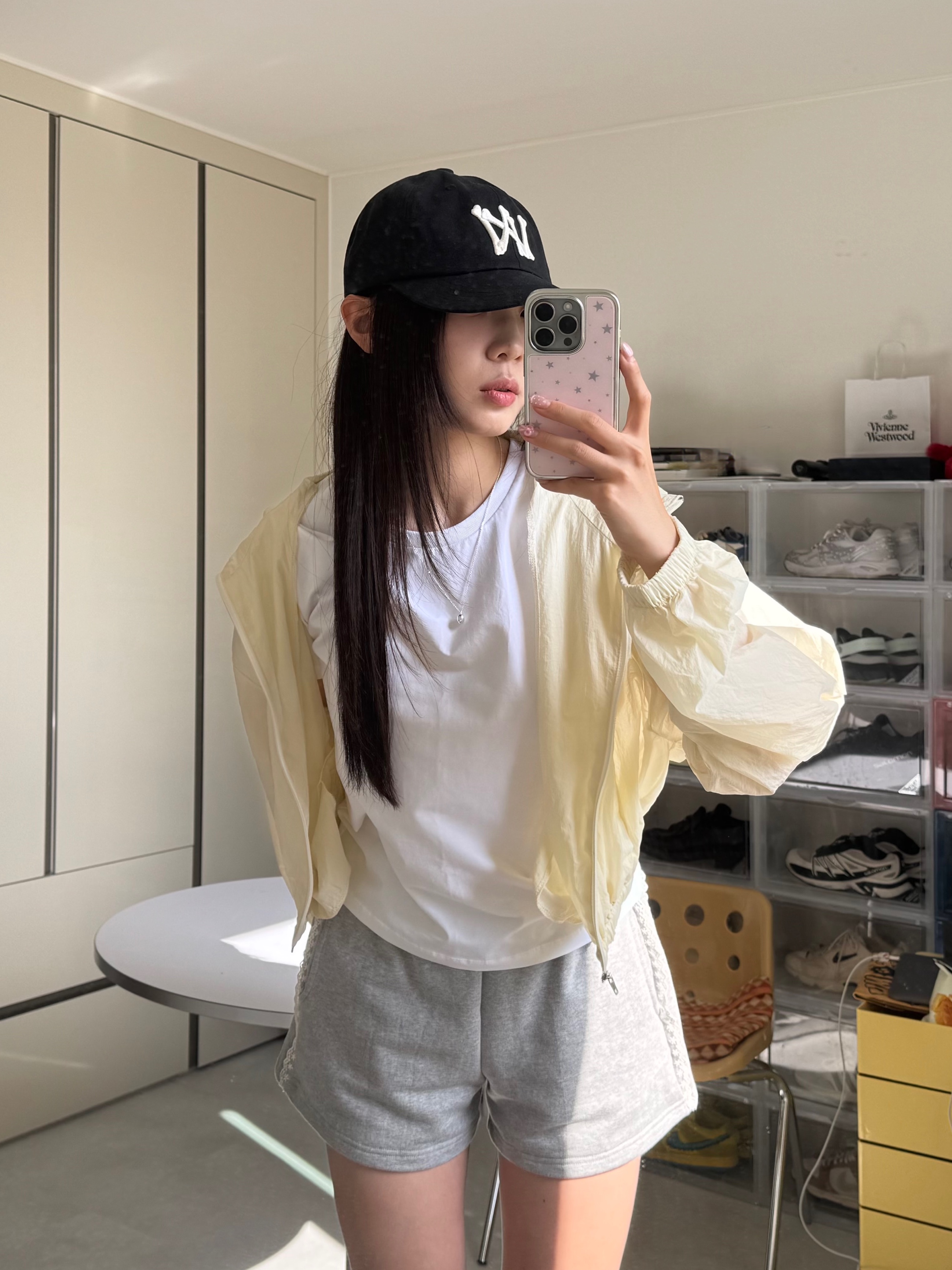 Aoiro 6-Panel Bone A/N Cap Black 착용 스타일