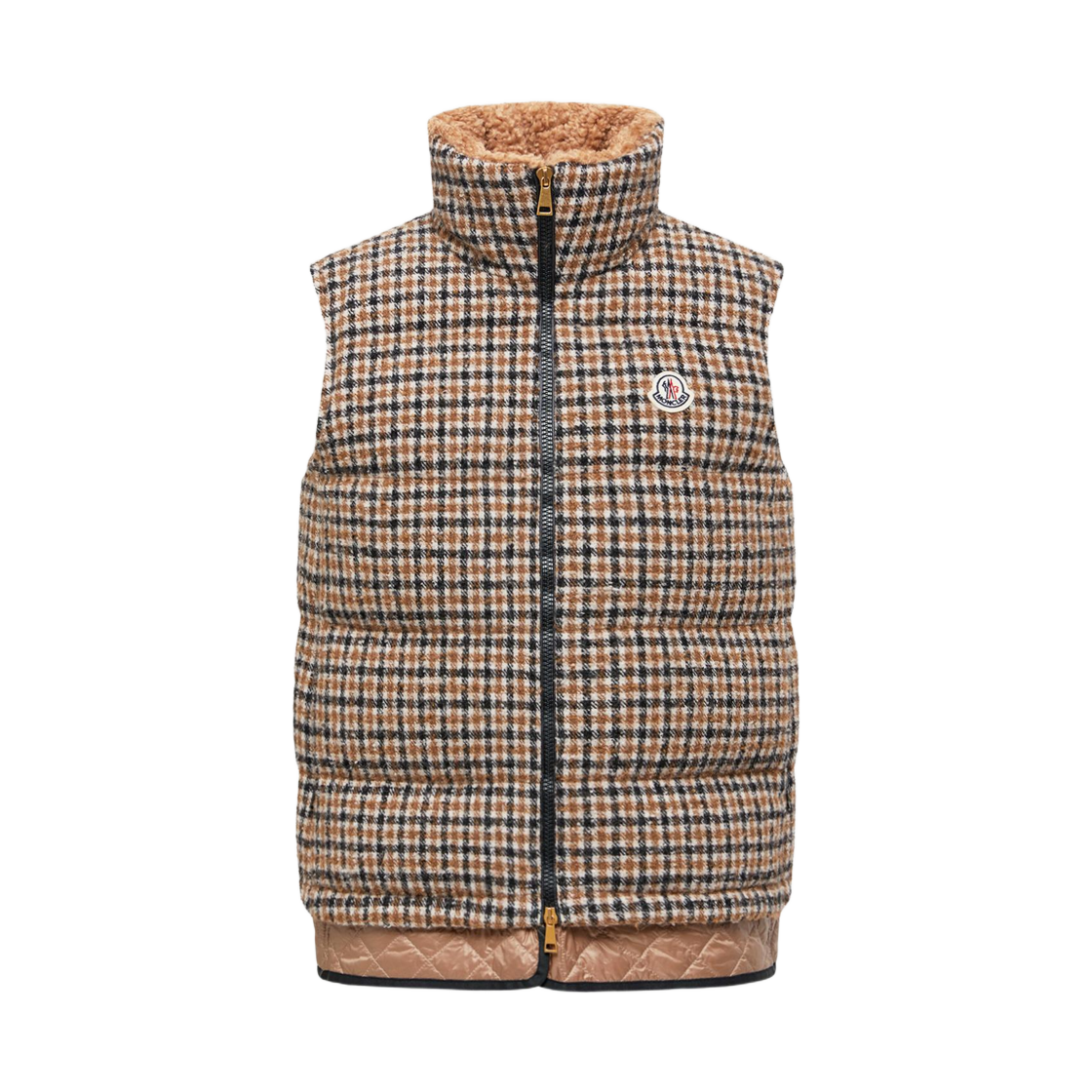 (W) 몽클레르 투베 울 블렌드 다운 질레 브라운 블랙 - 25FW((W) Moncler Touvet Wool Blend Down Gilet Brown Black - 25FW)