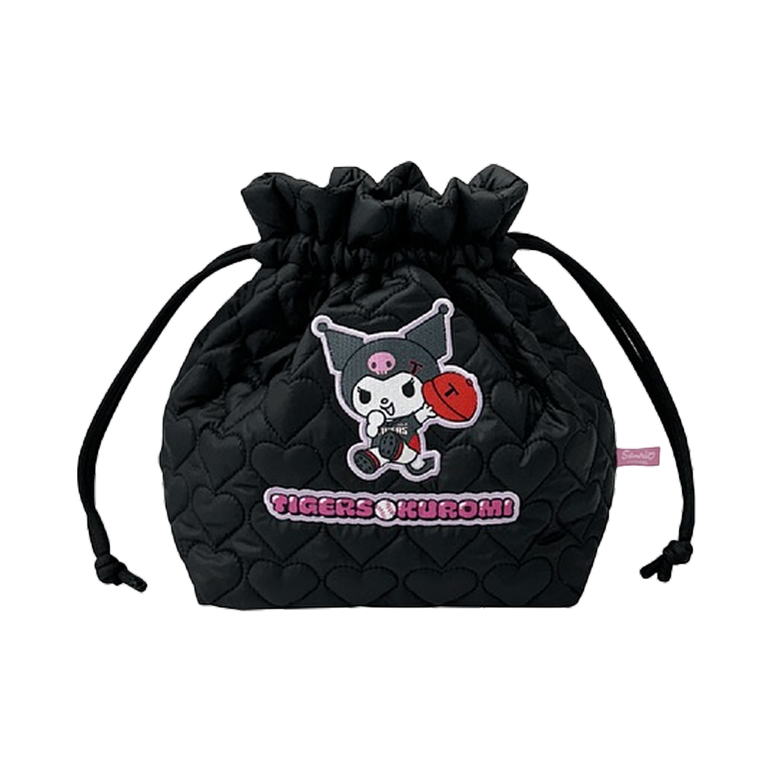 기아 타이거즈 x 쿠로미 퀼팅 복조리 파우치(Kia Tigers x Kuromi Quilted Drawstring Pouch)