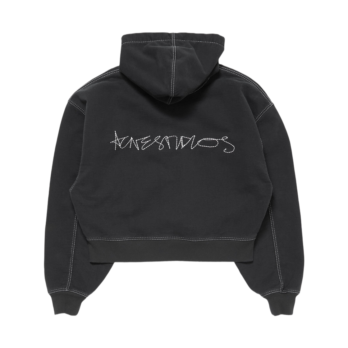 (W) 아크네 스튜디오 후드 집업 스웨터 페이디드 블랙((W) Acne Studios Hooded Zip Up Sweater Faded Black) - 2
