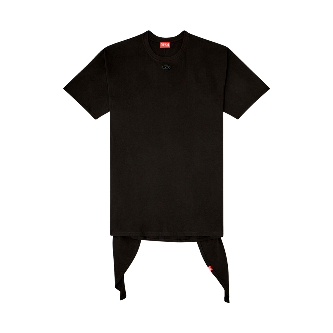 A192320NIAX-9XX (W) Diesel D-Eivor T-Shirt Dress with Tie Front Black