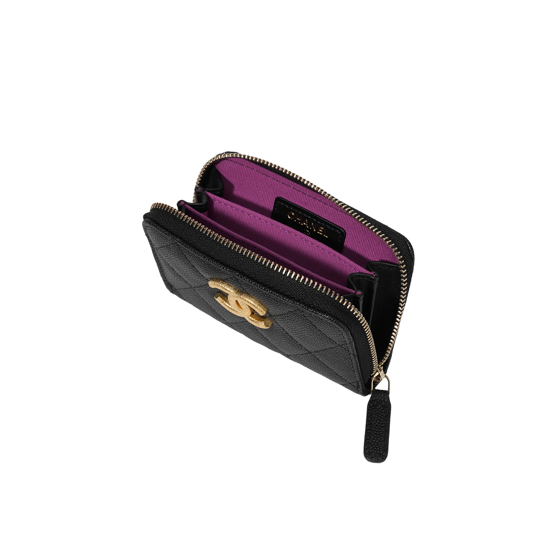 샤넬 지퍼 동전 지갑 샤이니 카프스킨 & 골드 메탈 블랙(Chanel Zipped Coin Purse Shiny Calfskin & Gold Black) - 3
