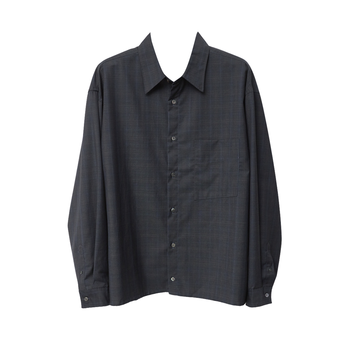 해칭룸 크롭 셔츠 울 체크 그레이(Hatchingroom Crop Shirt Wool Check Grey)