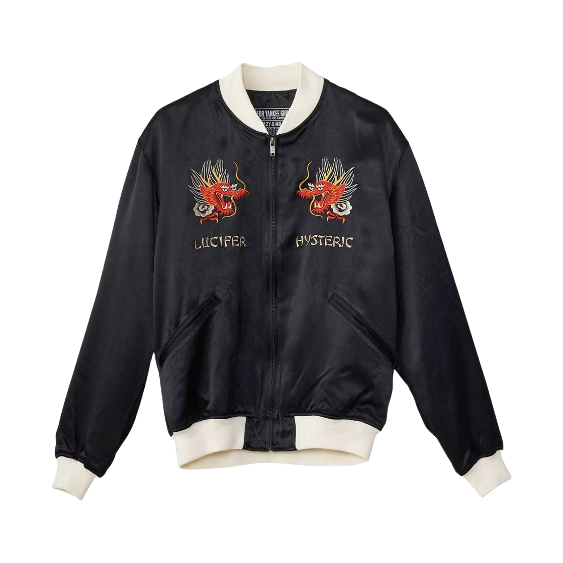 히스테릭 글래머 드래곤 레이디 투어 자수 스카잔 자켓 블랙(Hysteric Glamour Dragon Lady Tour Embroidered Sukajan Jacket Black) - 1