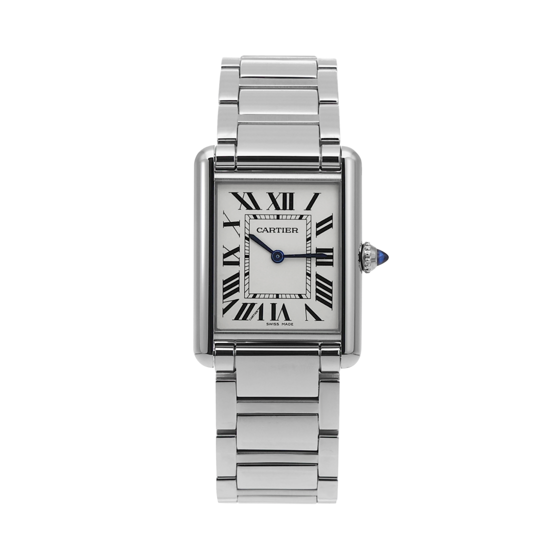 까르띠에 탱크 머스트 워치 라지 쿼츠 스틸 브레이슬릿 스틸(Cartier Tank Must Watch Large Quartz Steel Bracelet Steel)