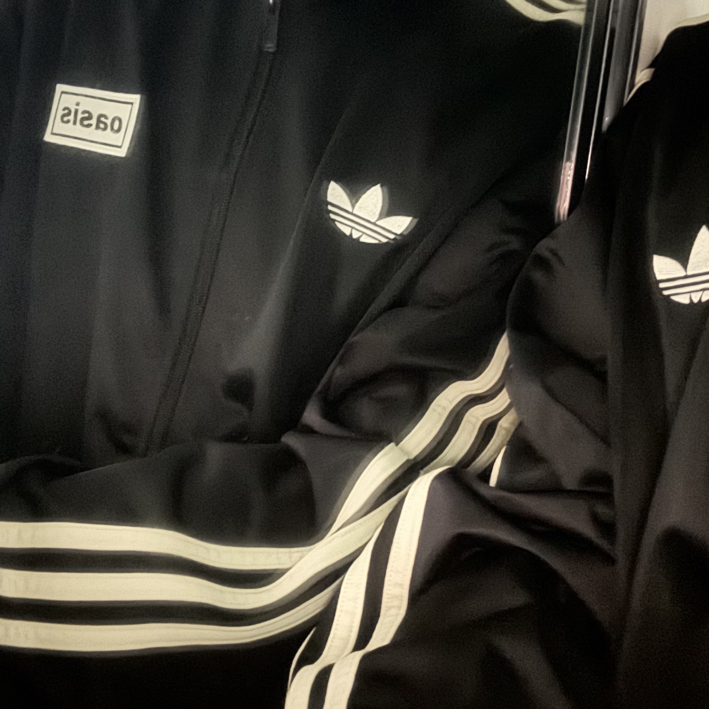 Adidas x Oasis Tour Firebird Track Top Black - US Sizing 착용 스타일