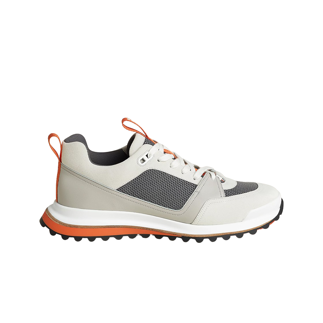 에르메스 리더 스니커즈 트윌 카프스킨 스웨이드 고트스킨 & 멀티꼴로르 그리 쿼츠(Hermes Leader Sneakers Twill Calfskin Suede Goatskin & Multicolore Gris Quartz) - 1