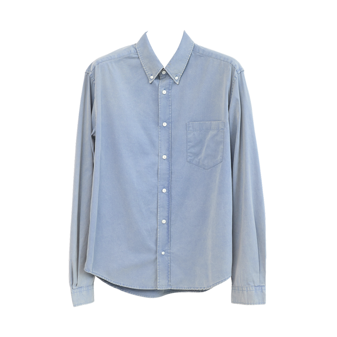 해칭룸 아웃 버튼 셔츠 블리치드 삭스(Hatchingroom Out Button Shirt Bleached Sax)