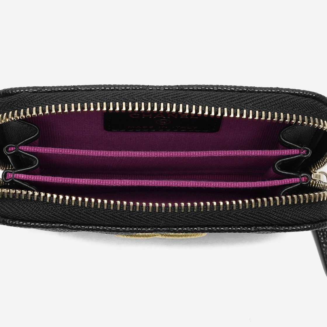 샤넬 지퍼 동전 지갑 샤이니 카프스킨 & 골드 메탈 블랙(Chanel Zipped Coin Purse Shiny Calfskin & Gold Black) - 5