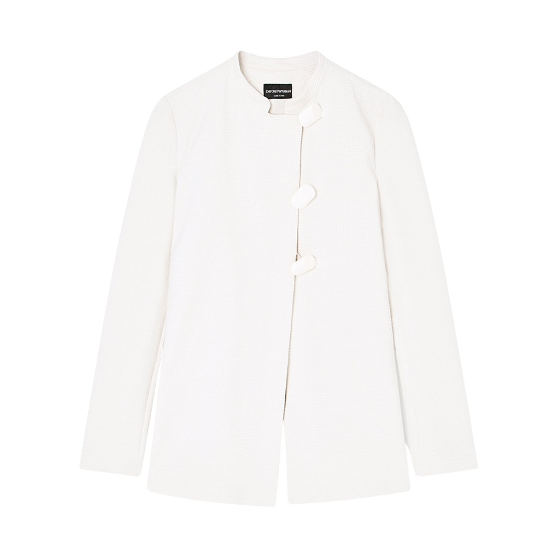 EW002792AF19259U1144 (W) Emporio Armani Embossed Textured Jersey Jacket Beige