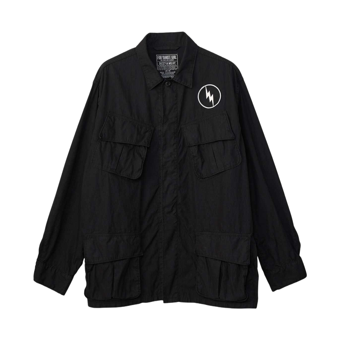히스테릭 글래머 HG1963 퍼티그 셔츠 블랙(Hysteric Glamour HG1963 Fatigue Shirt Black) - 1
