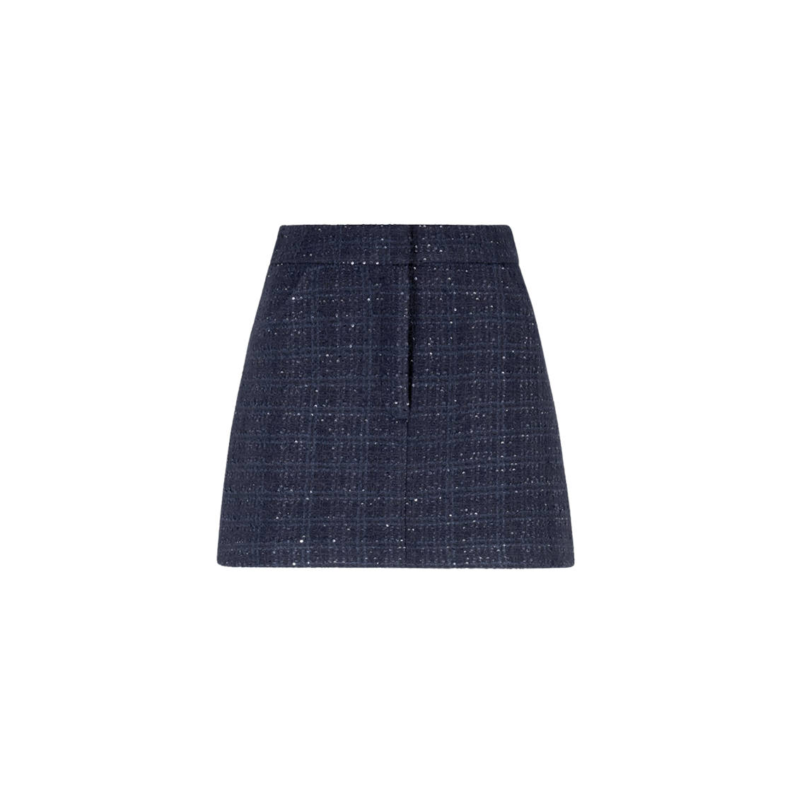 EW002275AF14734UB092 (W) Emporio Armani Lurex Tweed Mini Skirt with Micro Sequins Blue