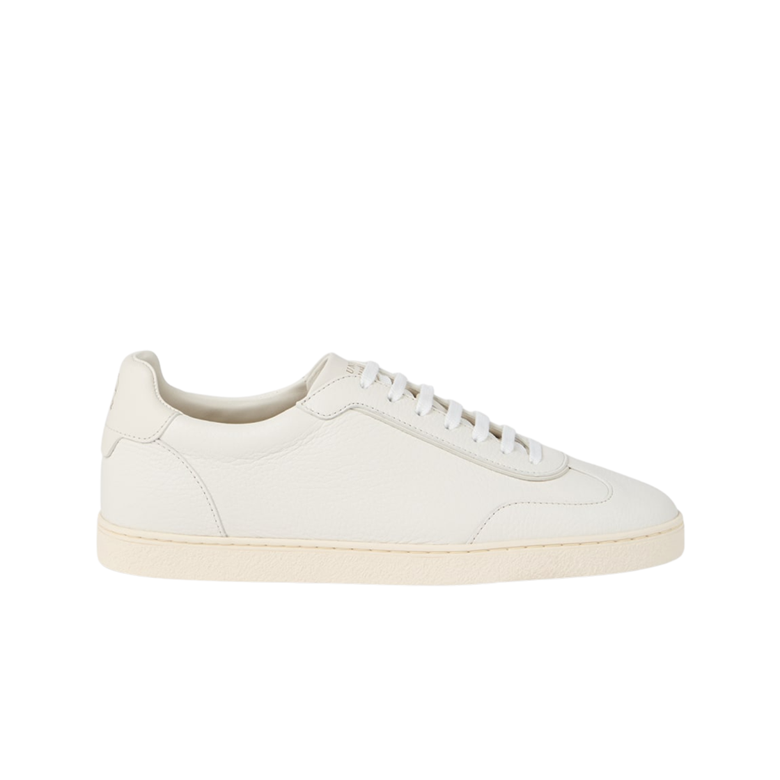 MZUKGOJ336-CJX19 Brunello Cucinelli Grained Deerskin Sneakers Chalk