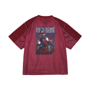 [KREAM 단독] Honda x Tree13 CR 250 Box Mesh Short Sleeve Burgundy
